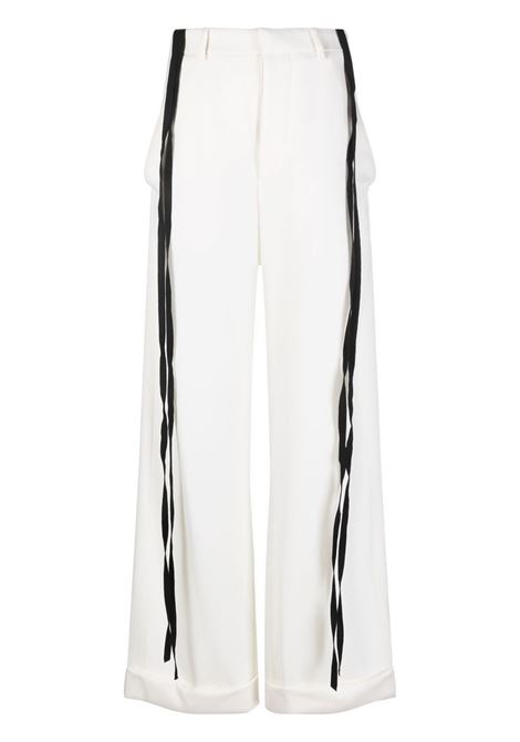 Pantaloni a vita alta in bianco - donna ANN DEMEULEMEESTER | 2202WTR02FA200001